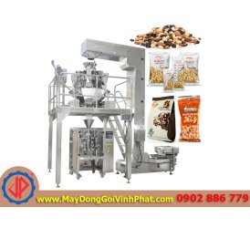 Máy đóng gói hạt điều, đậu phộng da cá, hạt hướng dương định lượng cân điện tử
