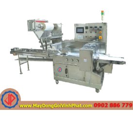 Máy đóng gói khẩu trang, khăn lạnh dạng nằm Vĩnh Phát