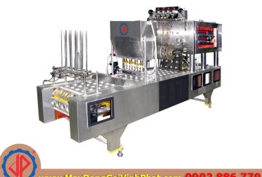 Dây chuyền máy chiết rót định lượng dán miệng ly cốc tự động Vĩnh Phát